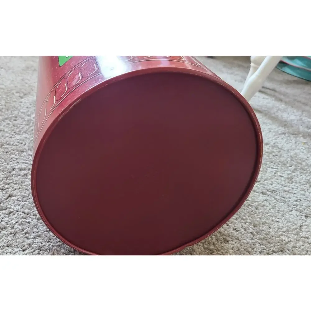 Vintage Cheinco Red Eye Sour Smash Tin Trash Can orange  Retro bar decor - Picture 6 of 7